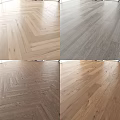 Different Wooden Flooring Options Featuring Various Colors Textures And Herringbone Designs 3d model