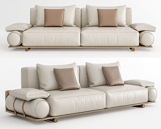 Leather double sofa Modern double sofa 3d model