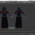 Elderly Game Character In Dark Robe With Hooded And Unhooded Outfits