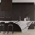 Modern Bar Area Bar Chair Combination 3d model