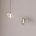 Modern Irregular Shaped Glass Pendant Lights With Transparent Design And Gold Accents