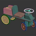 Kids Wooden Toy Car With Steering Wheel Seat And Four Wheels For Children