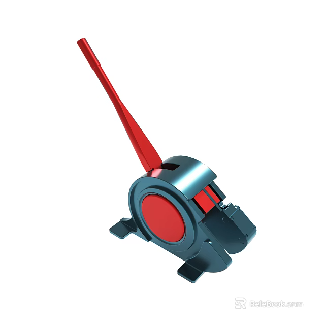 Mechanical Tool With Red Handle And Black Circular Base Component Design 3d model 