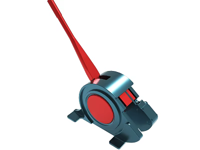 Mechanical Tool With Red Handle And Black Circular Base Component Design 3d model