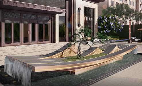 Modern Waterscape Entrance Waterscape Mirror Water Fall Waterscape Greening Waterscape Mirror Waterscape 3d model