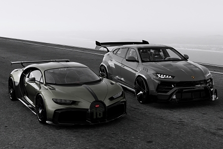 Bugatti VS Lamborghini urus 3d model