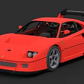 Red Ferrari Sports Car with Sleek Design Rear Spoiler Modern Exterior and Aerodynamic Features