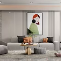 Modern sofa coffee table combination 3d model