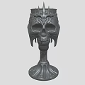 Gothic Style Decorative Lamp With Skull Design Spiked Top And Ornate Base