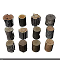 Rustic Natural Wood Tree Stump Stools In Various Styles And Textures