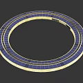 Modern Decorative Circular Ring Component With Blue White Stripes And Smooth Surface 3d model