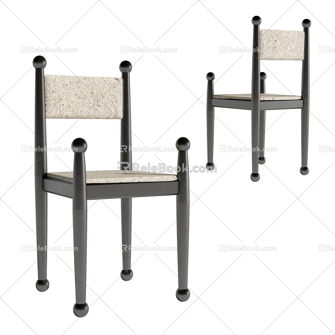 Middle Style Single Chair 3d model