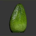 Fresh Green Ripe Avocado With Smooth Skin On Shiny Surface Against Gray Background
