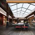 Modern Chinese Hotpot Restaurant Interior Design With Spacious Dining Area And Decorative Plants