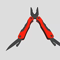 Red And Black Handle Multitool Pliers With Versatile Functions For Hand Tools 3d model