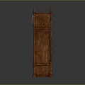 Antique Wooden Grandfather Clock With Carved Details And Glass Door Pendulum