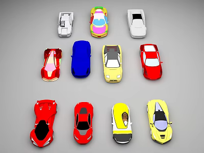 Assorted Colorful Toy Cars With Different Styles Including Sports Cars And Sedans 3d model