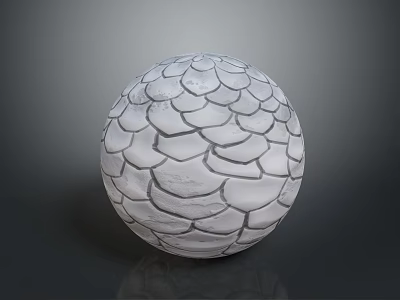 White Decorative Sphere With Intricate Scaly Textured Surface And Modern Design 3d model