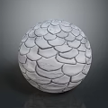 White Decorative Sphere With Intricate Scaly Textured Surface And Modern Design