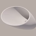 White Oval Modern Ceramic Washbasin With Smooth Surface And Minimalist Design