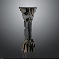 Modern Metallic Decorative Column With Geometric Patterns And Copper Accents 3d model