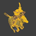 Game Movie Character in Armored Outfit Riding White Running Horse with Red Feather Helmet