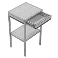 Minimalist Light Green Chest of Drawers With Metal Frame And Open Shelf