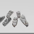 Multiple Sleek Yachts Moored In Marina On Calm Blue Water With Modern Design