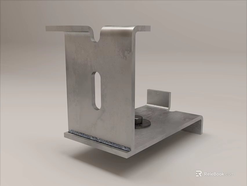 Heavy Duty Metal Hardware Bracket With Mounting Hole And Secure Fixing Structure Design 3d model 