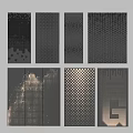 Decorative Perforated Metal Panels With Diverse Geometric And Star Patterns 3d model