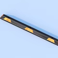 Durable Rubber Parking Curb With Reflective Yellow Strips For Vehicle Safety