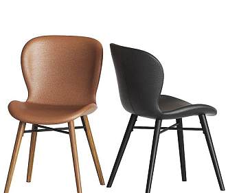 Uma faux leather dining chair 3d model