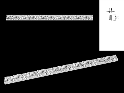 Intricate Patterned Gypsum Cornice For Interior Decoration And Ceiling Design 3d model