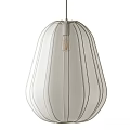 Modern White Ribbed Pendant Light With Classic Bulb For Contemporary Home Decor