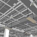 Industrial LOFT suspended ceiling pipe pipe ceiling 3d model