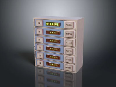 Computer Storage Device With Multiple Drive Slots And Access Indicator Lights 3d model