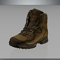 Brown Leather Hiking Boots With Lace Up Design And Rubber Lug Sole