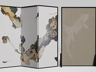 new chinese style screen 3d model