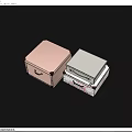 Two White Storage Boxes With One Patterned Design For Home Organization 3d model