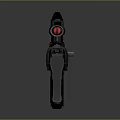 Modern Tactical Sniper Rifle With Scope Red Accents And Black Body Design