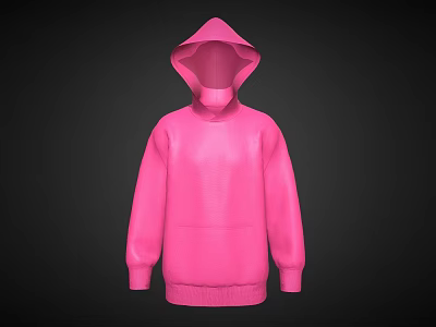 Trendy Pink Hooded Sweatshirt With Cozy Design And Modern Casual Style 3d model