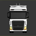 White Tanker Truck Featuring Large Cylindrical Tank Orange Stripe and Multiple Wheels on Reflective Background