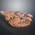 Artisan Crafted Wood and Stone Decorative Piece With Natural Texture And Intricate Design Details