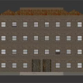 Multi Story Residential Building Featuring Red Tiled Roof Brick Exterior Multiple Windows And Steps Entrance