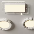 Modern Ceiling Lights with Rectangular and Round Shapes Decorative Pleated Edges Design 3d model