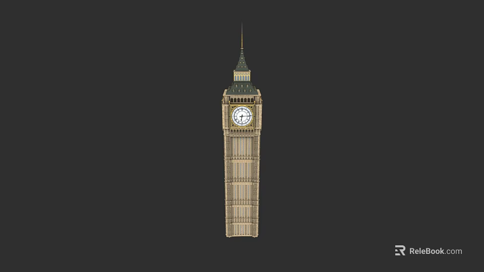 London Urban City Architecture Iconic Big Ben Clock Tower Landmark 3d model 