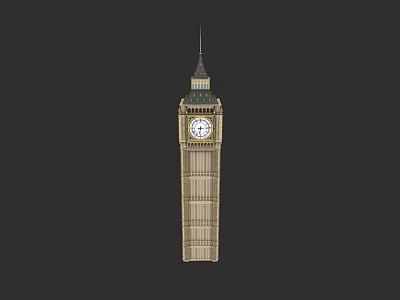 London Urban City Architecture Iconic Big Ben Clock Tower Landmark 3d model