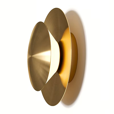 Modern Gold Metal Wall Light With Geometric Circular Design For Home Decor 3d model