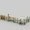 Colorful Playground Equipment With Slides Climbing Nets Dome Structures And Tunnel Features