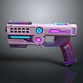 Futuristic Toy Gun With Purple Blue LED Lights And Pink Purple Color Design